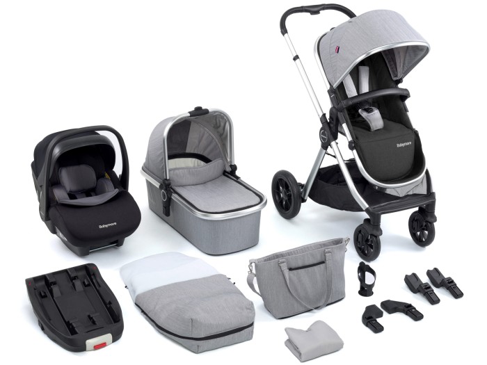Babymore Memore V2 Travel System 13 Piece Pecan i-Size – Silver