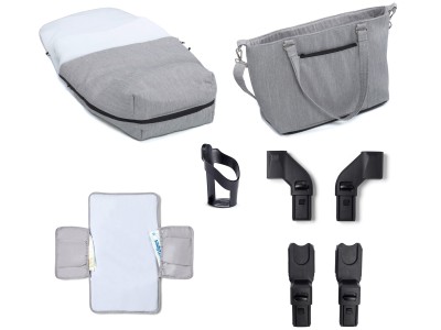 Babymore Memore V2 Travel System 13 Piece Pecan i-Size – Silver