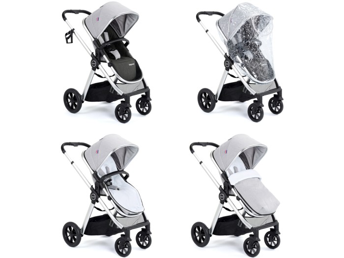 Babymore Memore V2 Travel System 13 Piece Pecan i-Size – Silver