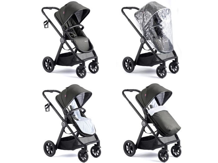 Babymore MeMore V2 Pram Pushchair - Black