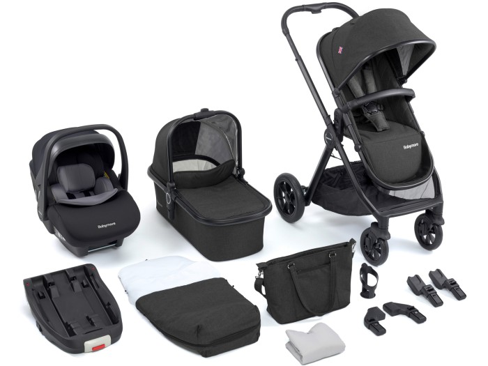 Babymore Memore V2 Travel System 13 Piece Pecan i-Size – Black