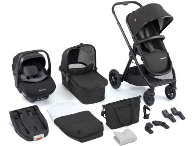 Babymore Memore V2 Travel System 13 Piece Pecan i-Size – Black