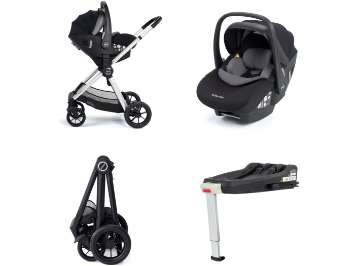 Babymore Memore V2 Travel System 13 Piece Pecan i-Size – Black