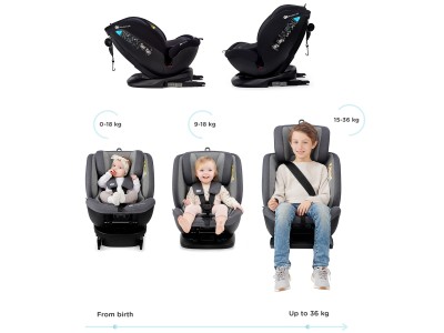 Kinderkraft XPEDITION 360° Rotating Car Seat - Grey