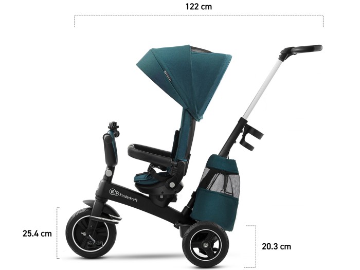 Kinderkraft Easytwist Tricycle - Midnight Green