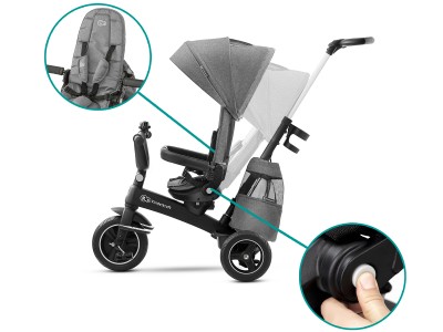 Kinderkraft Easytwist Tricycle - Platinum Grey