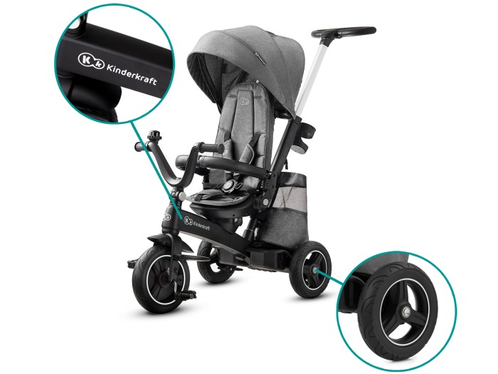 Kinderkraft Easytwist Tricycle - Platinum Grey