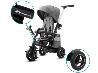 Kinderkraft Easytwist Tricycle - Platinum Grey