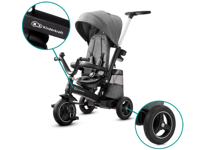 Kinderkraft Easytwist Tricycle - Platinum Grey