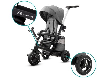 Kinderkraft Easytwist Tricycle - Platinum Grey