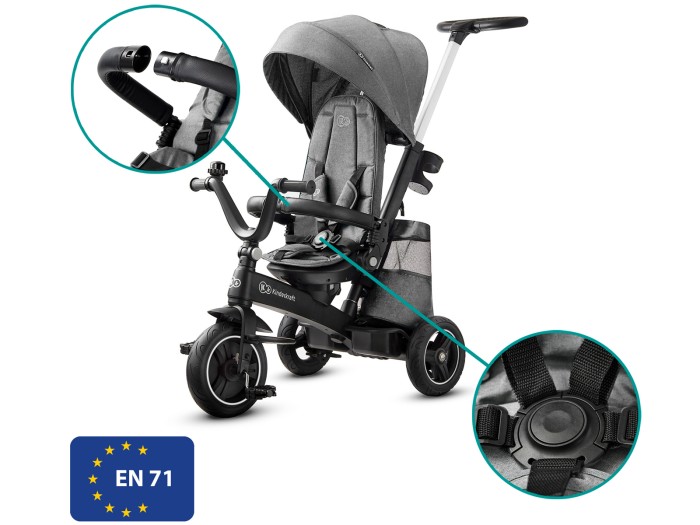 Kinderkraft Easytwist Tricycle - Platinum Grey