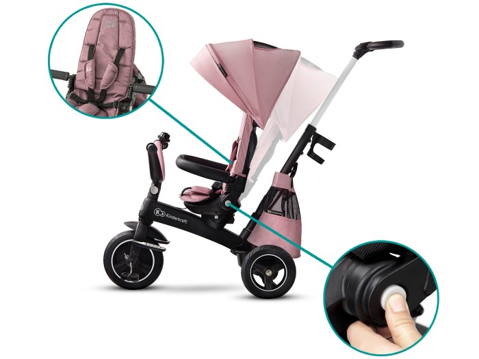 Kinderkraft Easytwist Tricycle - Mauvelous Pink